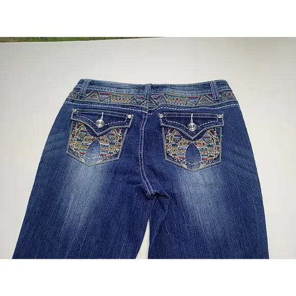 Revolt Women's Blue Denim Jeans - Size 6 - Rhinestone - Picture 7 of 7